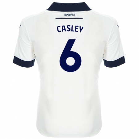 Kandiny Hombre Camiseta Riva Casley #6 Blanco Azul Marino 2ª Equipación 2024/25 La Camisa Chile