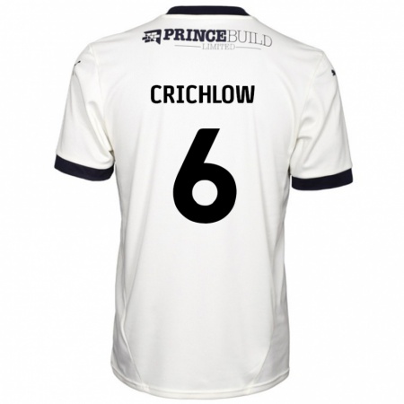 Kandiny Hombre Camiseta Romoney Crichlow #6 Blanquecino Negro 2ª Equipación 2024/25 La Camisa Chile