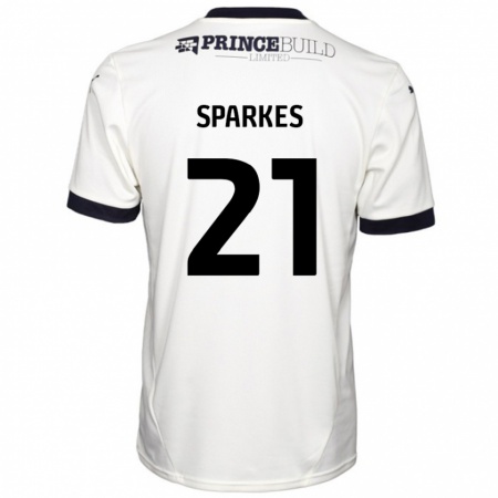 Kandiny Hombre Camiseta Jack Sparkes #21 Blanquecino Negro 2ª Equipación 2024/25 La Camisa Chile