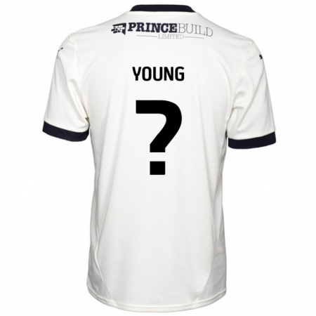 Kandiny Hombre Camiseta Tyler Young #0 Blanquecino Negro 2ª Equipación 2024/25 La Camisa Chile