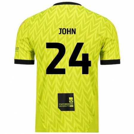 Kandiny Hombre Camiseta Kyle John #24 Verde Fluorescente 2ª Equipación 2024/25 La Camisa Chile