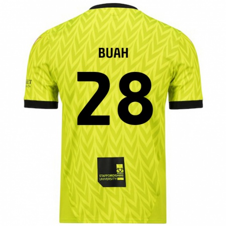 Kandiny Hombre Camiseta Andrew Buah #28 Verde Fluorescente 2ª Equipación 2024/25 La Camisa Chile