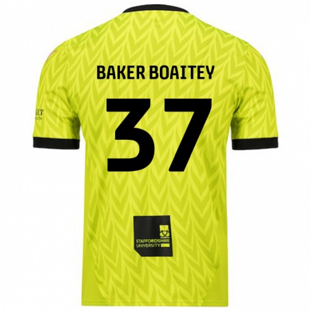 Kandiny Hombre Camiseta Benicio Baker-Boaitey #37 Verde Fluorescente 2ª Equipación 2024/25 La Camisa Chile