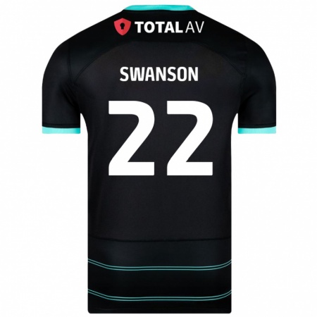 Kandiny Hombre Camiseta Zak Swanson #22 Negro 2ª Equipación 2024/25 La Camisa Chile