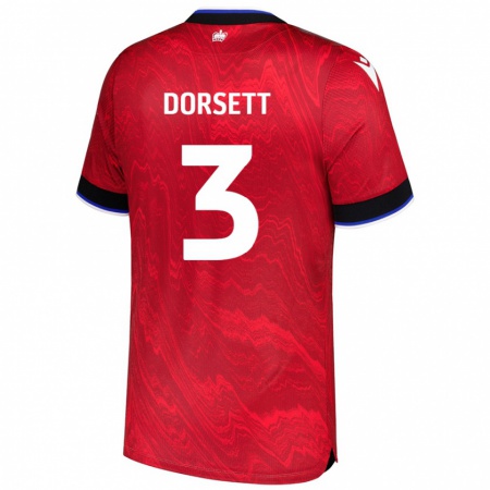 Kandiny Hombre Camiseta Jeriel Dorsett #3 Rojo Negro 2ª Equipación 2024/25 La Camisa Chile