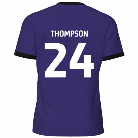 Kandiny Hombre Camiseta Ben Thompson #24 Púrpura 2ª Equipación 2024/25 La Camisa Chile