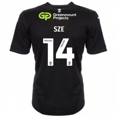 Kandiny Hombre Camiseta Chris Sze #14 Negro 2ª Equipación 2024/25 La Camisa Chile