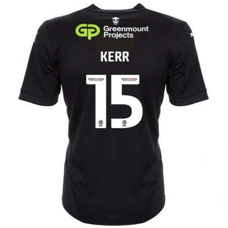 Kandiny Hombre Camiseta Jason Kerr #15 Negro 2ª Equipación 2024/25 La Camisa Chile