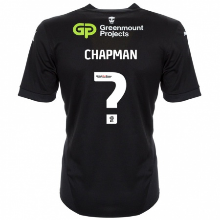 Kandiny Hombre Camiseta Llyton Chapman #0 Negro 2ª Equipación 2024/25 La Camisa Chile