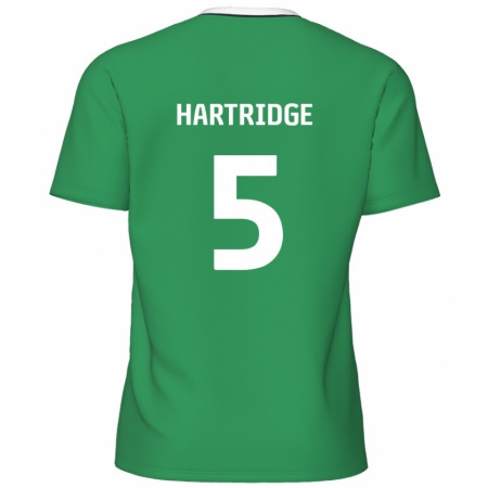 Kandiny Hombre Camiseta Alex Hartridge #5 Verde Rayas Blancas 2ª Equipación 2024/25 La Camisa Chile