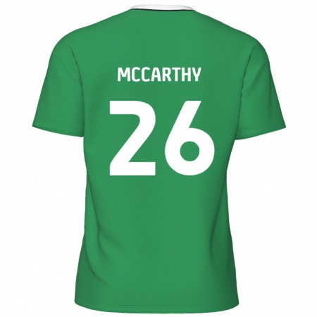 Kandiny Hombre Camiseta Jason Mccarthy #26 Verde Rayas Blancas 2ª Equipación 2024/25 La Camisa Chile