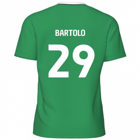 Kandiny Hombre Camiseta Jaiden Bartolo #29 Verde Rayas Blancas 2ª Equipación 2024/25 La Camisa Chile