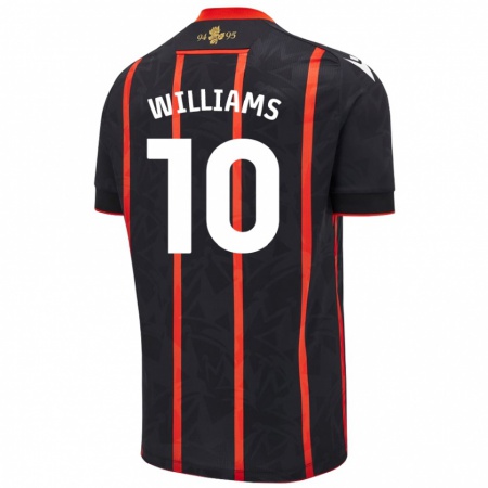 Kandiny Hombre Camiseta Chloe Williams #10 Negro Rojo 2ª Equipación 2024/25 La Camisa Chile