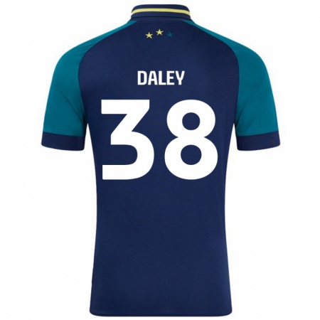 Kandiny Hombre Camiseta Luke Daley #38 Azul Marino Verde Oscuro 2ª Equipación 2024/25 La Camisa Chile