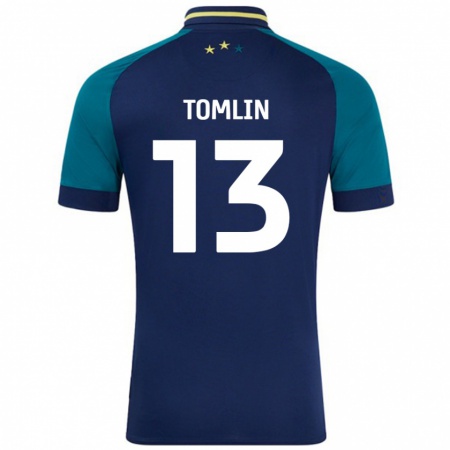 Kandiny Hombre Camiseta Phoebe Tomlin #13 Azul Marino Verde Oscuro 2ª Equipación 2024/25 La Camisa Chile