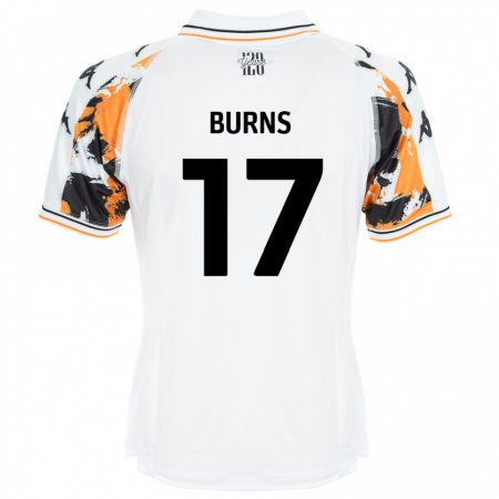 Kandiny Hombre Camiseta Finley Burns #17 Blanco 2ª Equipación 2024/25 La Camisa Chile