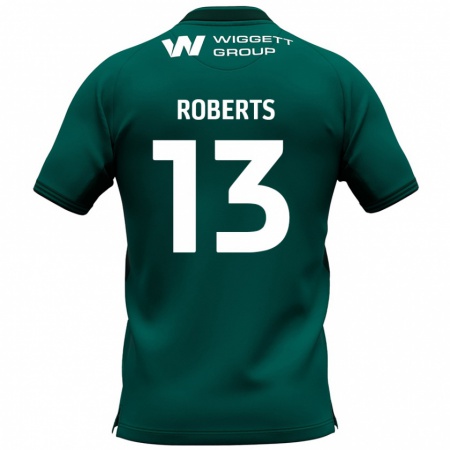 Kandiny Hombre Camiseta Liam Roberts #13 Verde 2ª Equipación 2024/25 La Camisa Chile