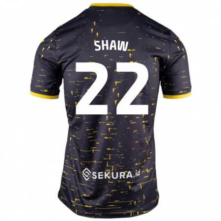 Kandiny Hombre Camiseta Shannon Shaw #22 Negro Amarillo 2ª Equipación 2024/25 La Camisa Chile