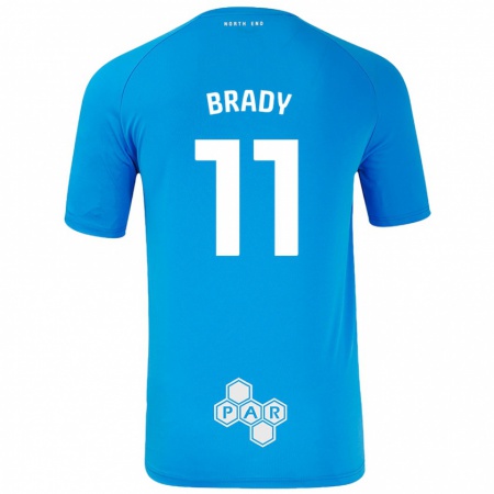 Kandiny Hombre Camiseta Robbie Brady #11 Azul Cielo 2ª Equipación 2024/25 La Camisa Chile