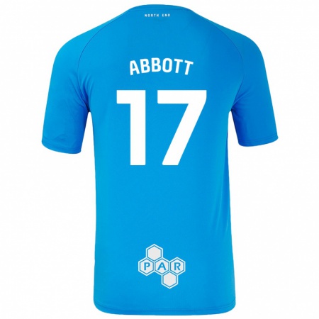 Kandiny Hombre Camiseta Becky Abbott #17 Azul Cielo 2ª Equipación 2024/25 La Camisa Chile