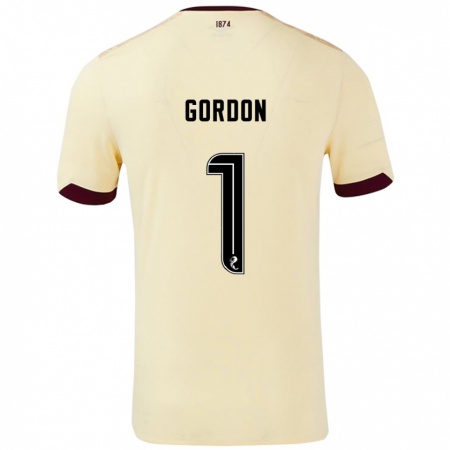 Kandiny Hombre Camiseta Craig Gordon #1 Crema Burdeos 2ª Equipación 2024/25 La Camisa Chile