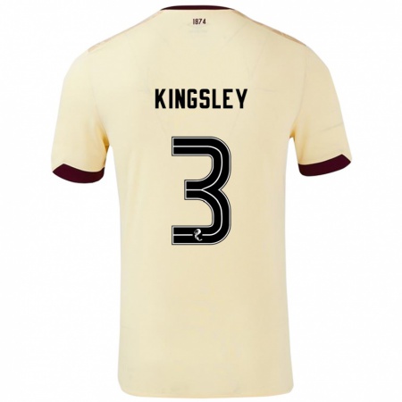 Kandiny Hombre Camiseta Stephen Kingsley #3 Crema Burdeos 2ª Equipación 2024/25 La Camisa Chile