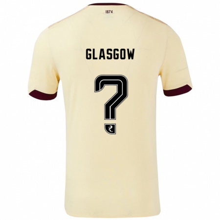 Kandiny Hombre Camiseta Euan Glasgow #0 Crema Burdeos 2ª Equipación 2024/25 La Camisa Chile