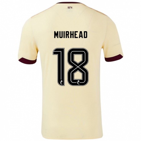 Kandiny Hombre Camiseta Owen Muirhead #18 Crema Burdeos 2ª Equipación 2024/25 La Camisa Chile