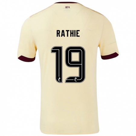 Kandiny Hombre Camiseta Luke Rathie #19 Crema Burdeos 2ª Equipación 2024/25 La Camisa Chile