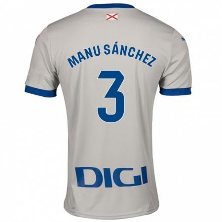 Kandiny Hombre Camiseta Manu Sánchez #3 Gris Claro 2ª Equipación 2024/25 La Camisa Chile