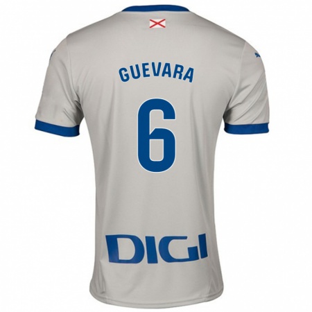 Kandiny Hombre Camiseta Ander Guevara #6 Gris Claro 2ª Equipación 2024/25 La Camisa Chile