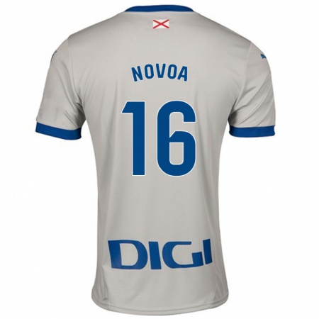 Kandiny Hombre Camiseta Hugo Novoa #16 Gris Claro 2ª Equipación 2024/25 La Camisa Chile