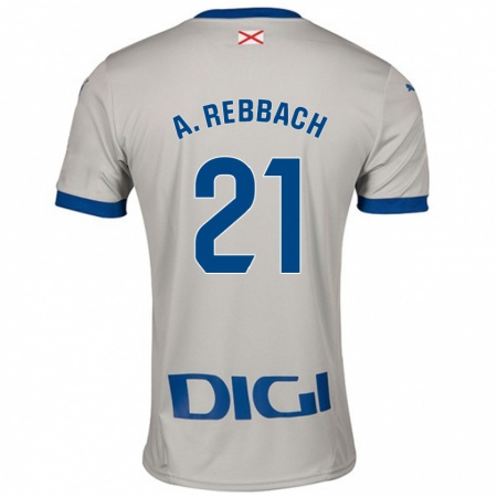 Kandiny Hombre Camiseta Abde Rebbach #21 Gris Claro 2ª Equipación 2024/25 La Camisa Chile