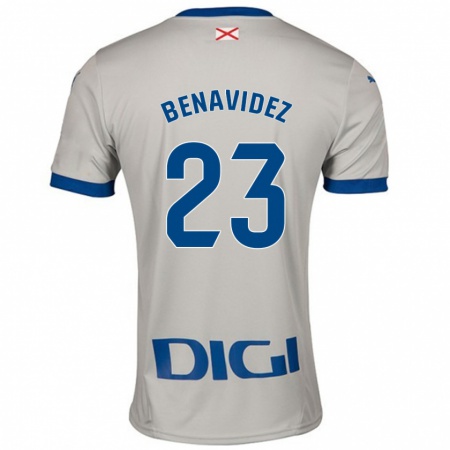 Kandiny Hombre Camiseta Carlos Benavidez #23 Gris Claro 2ª Equipación 2024/25 La Camisa Chile