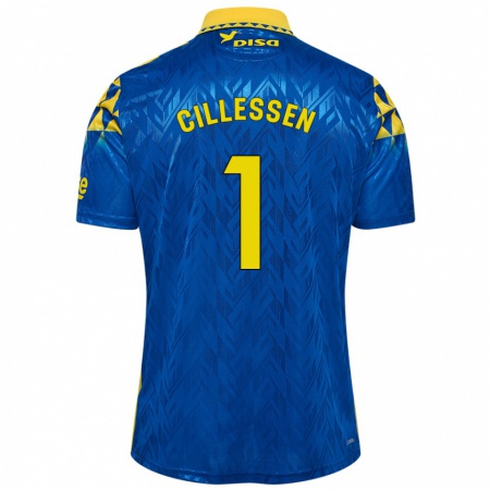 Kandiny Hombre Camiseta Jasper Cillessen #1 Azul Amarillo 2ª Equipación 2024/25 La Camisa Chile