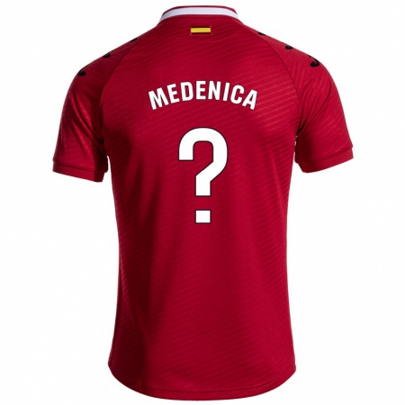 Kandiny Hombre Camiseta Djordjije Medenica #0 Rojo Oscuro 2ª Equipación 2024/25 La Camisa Chile