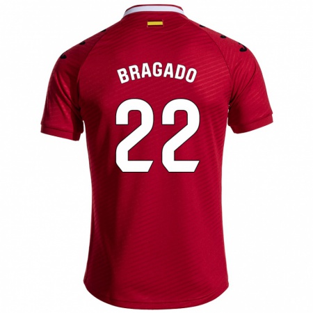 Kandiny Hombre Camiseta Alonso Bragado #22 Rojo Oscuro 2ª Equipación 2024/25 La Camisa Chile