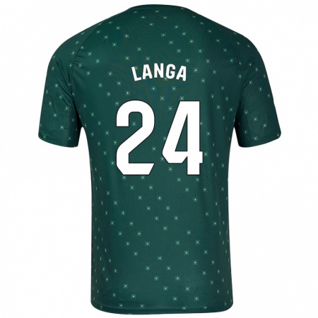 Kandiny Hombre Camiseta Bruno Langa #24 Verde Oscuro 2ª Equipación 2024/25 La Camisa Chile