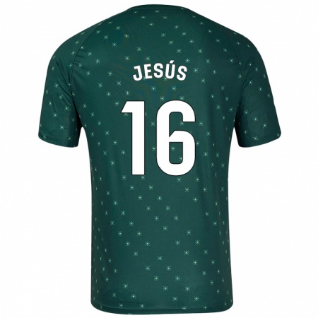 Kandiny Hombre Camiseta Antonio Jesús #16 Verde Oscuro 2ª Equipación 2024/25 La Camisa Chile