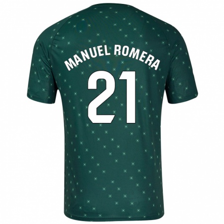 Kandiny Hombre Camiseta José Manuel Romera #21 Verde Oscuro 2ª Equipación 2024/25 La Camisa Chile