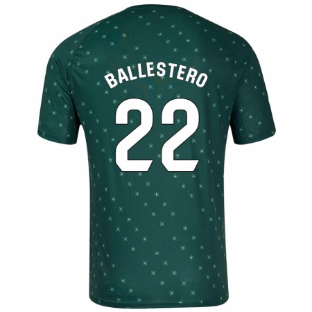 Kandiny Hombre Camiseta Carlos Ballestero #22 Verde Oscuro 2ª Equipación 2024/25 La Camisa Chile