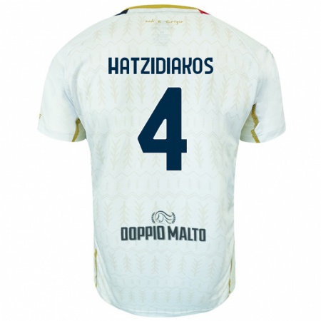 Kandiny Hombre Camiseta Pantelis Hatzidiakos #4 Blanco 2ª Equipación 2024/25 La Camisa Chile