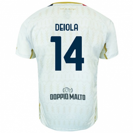 Kandiny Hombre Camiseta Alessandro Deiola #14 Blanco 2ª Equipación 2024/25 La Camisa Chile