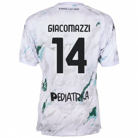 Kandiny Hombre Camiseta Sebastián Giacomazzi #14 Gris 2ª Equipación 2024/25 La Camisa Chile