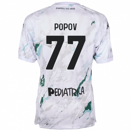 Kandiny Hombre Camiseta Bogdan Popov #77 Gris 2ª Equipación 2024/25 La Camisa Chile