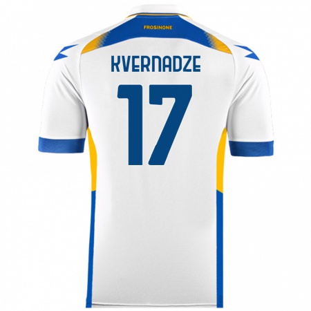 Kandiny Hombre Camiseta Giorgi Kvernadze #17 Blanco 2ª Equipación 2024/25 La Camisa Chile