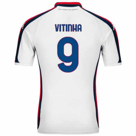 Kandiny Hombre Camiseta Vitinha #9 Blanco 2ª Equipación 2024/25 La Camisa Chile