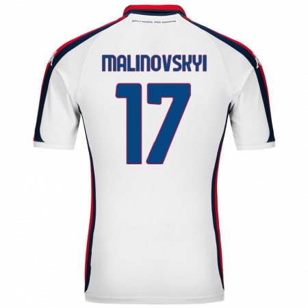 Kandiny Hombre Camiseta Ruslan Malinovskyi #17 Blanco 2ª Equipación 2024/25 La Camisa Chile