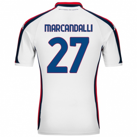 Kandiny Hombre Camiseta Alessandro Marcandalli #27 Blanco 2ª Equipación 2024/25 La Camisa Chile