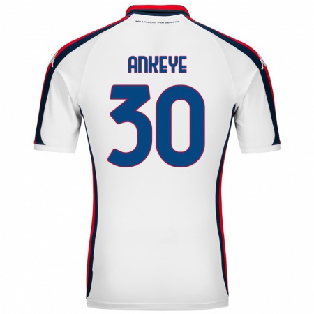 Kandiny Hombre Camiseta David Ankeye #30 Blanco 2ª Equipación 2024/25 La Camisa Chile